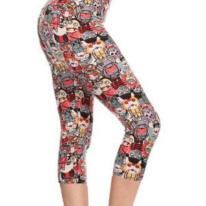 Agnes & Dora S/M Capri Leggings Monsters on Parade NWT in Original Dustbag